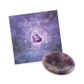 Amethyst Inspirational Stones Natural Healing Crystal Peace Stone - Worry Stone for Anxiety and Stress Relief - Palm Stones for Meditation and Soothing Emotions, 1lb, Crystal, ​​​​​​​amethyst