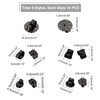 UNICRAFTALE About 50pcs 5 Styles Electrophoresis Black Earring Back Nut