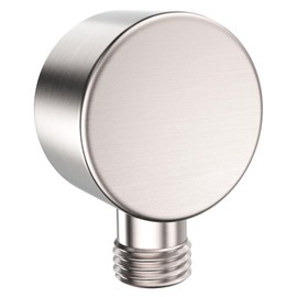 HammerHead Showers Solid Metal Drop Ell Wall Mount Elbow, 1/2" Shower Hose Connector, Round Handheld Shower Head Elbow Adapter, Shower Drop, Brushed Nickel