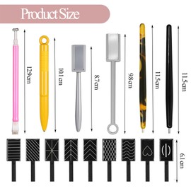 15 Stück Nail Art Werkzeug Magnetstift, Nagel Magnet Stick Set, Cat Eye Nagellack Magnet, Starkes Ansaug Katzenaugen Magnetwerkzeug Für Katzenaugen Nagellack, Nail Art, Katzenauge UV Gel Polnisch