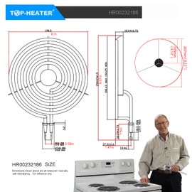 316442301 8'' Electric Range Surface Burner 5 Turns 2600W By TOP-HEATER 232186 Stove Burner Replacement For Frigidaire Ken-more Whirlpool MP26YA AP4356467, 79090313014, etc,1Pack