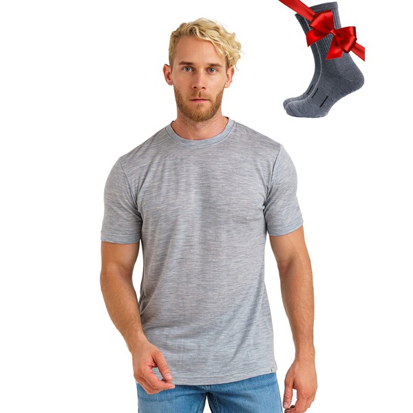 Merino Wool Men's T-Shirt - 100% Organic Merino Wool Undershirt