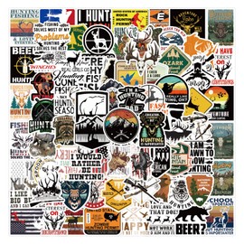 Hunting Stickers,100 Pack Go Hunting Vinyl Outdoor Adventure Wilderness Hunter Waterproof Stickers for Water Bottle,Skateboard,Journal,Laptop,Skateboard,Decal Graffiti Patches,Autocollant Enfant