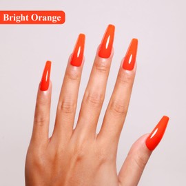 Imtiti Orange Gel Nail Polish, 15ML Bright Orange Gel Polish Autumn Winter Gel Nail Polish Soak Off LED UV Nail Gel Polish DIY Nail Art Starter Manicure Salon Gel Nail Kit