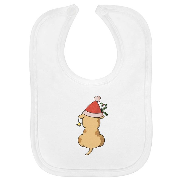 Azeeda 'Christmas Puppy' Soft Cotton Baby Bib (BI00060022)