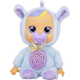 Cry Babies Goodnight Jenna - 12" Sleepytime Baby Doll | Plays 5 Lullabies, 8 Realistic Baby Sounds and Night Light Starry Sky Projection, Blue