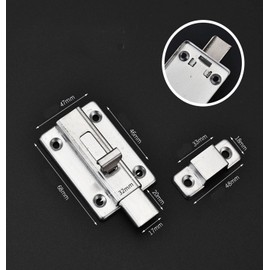 Pack of 3 Door Bolt Sliding Lock 3 Inch Stainless Steel Door Locks with 18 Screws Small Security Door Latch for Garden Gate Bathroom Shed Toilet