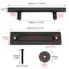 QWORK® 30CM Barn Door Handle, Double-Sided Black Door Handle, Universal