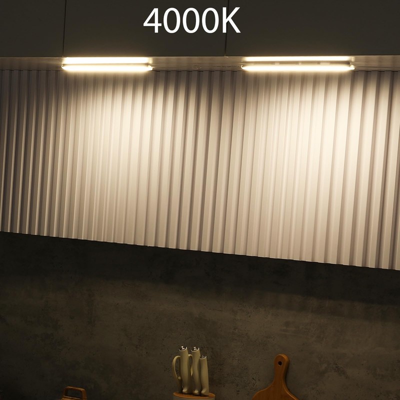 Litever Plug-in Under Cabinet Lighting Kit with Adapter, Dimmer, 2