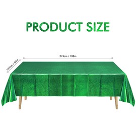 BRAVESHINE Green Table Cloth Disposable Table Covers - Plastic Rectangle Table Tablecloth for Christmas/New Years/St Patricks Day/Hawaiian/Luau/Dinosaur/Jungle-Theme Party Decorations - 2 Set 108x54In