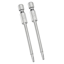 TA-VIGOR T10 Torx-Kopf-Schraubendreher-Bits, 1/4-Zoll-Sechskantschaft, 75 mm lang, magnetisch, manipulationssicher, Stern-S2-Stahl, Sicherheits-Torx-Bits mit Loch für Schlagschrauber-Bohrer