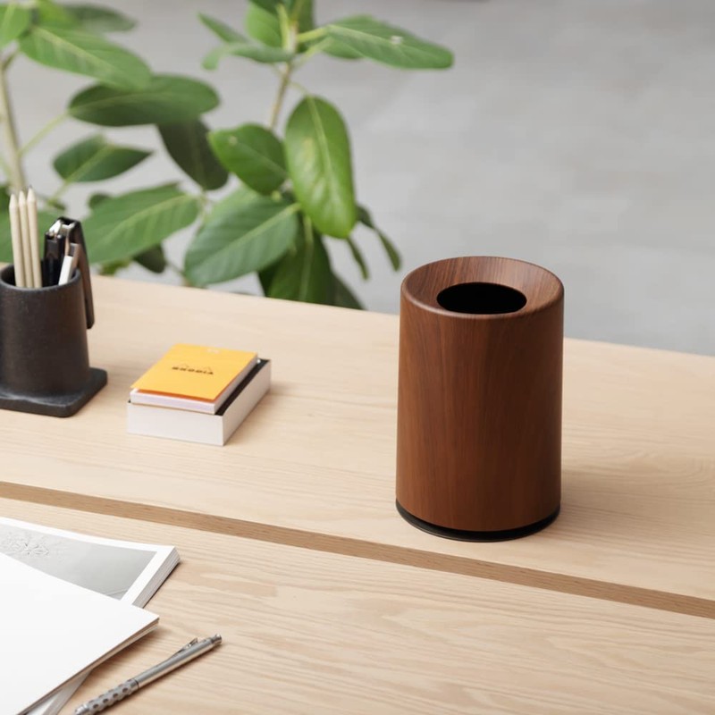 ideaco Mini TUBELOR rosewood Trash Can Round Shape 1.2L Diameter