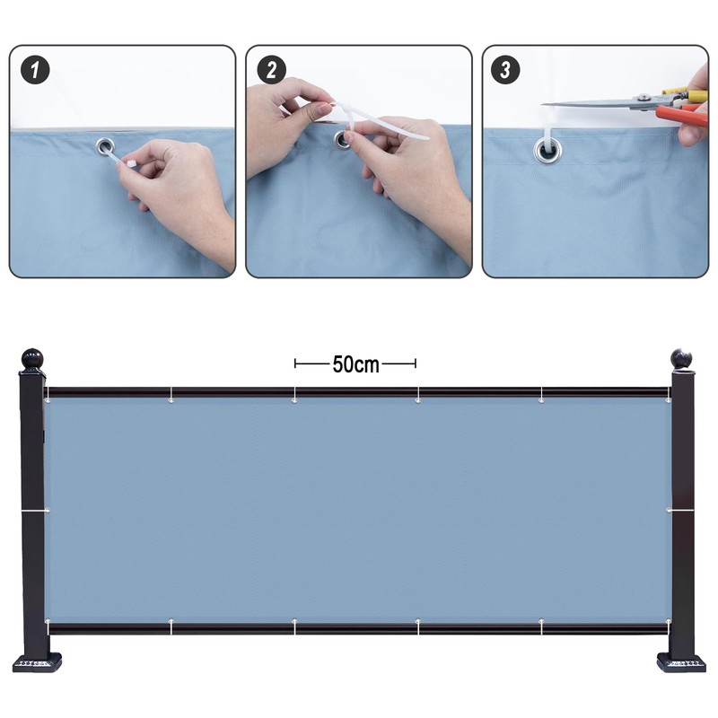 SUNNY GUARD Balcony Privacy Screen 90x300cm Fence Screen for Balcony