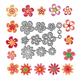 9 pcs Flowers Cutting Dies, 3D Stereoscopic Flowers Die Cuts Metal Embossing Stencils Template Mould for Card Scrapbooking and DIY Craft Album Paper Card Decor