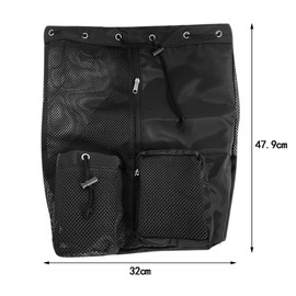 GZSYWZ Swimming Bag Mesh Drawstring Rucksack Black Sports Bag Waterproof with Wet and Dry Compartments Adjustable Straps Swimming Fitness Workout Essentials for Men and Women