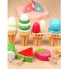Gwezmxs Children's Wooden Ice Cream Toy from 3 Years, Ice