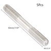 TOP-VIGOR 5Pcs Double End Threaded Stud Screw Bolt, M6x50mm 304