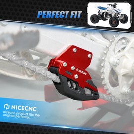 NICECNC ATV Rear Swingarm Chain Guide Compatible with Honda TRX450R Kick Start 2006-2009,TRX450ER Electric Start 2006-2009,2011-2014 Red Rear Chain Guide,Replacement for 52156-HP1-000