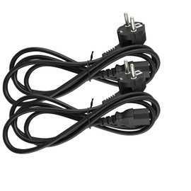 Naths Hardware® | 2 x IEC Cable 1.8 m | IEC Plug to Earthing Contact | PC Power Cable 3-Pin | Power Supply Cable C13 for Computer Monitor Screen Printer Projector