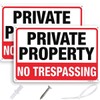 AlfaView Private Property No Trespassing Sign, 10"x 7" .040 Rust