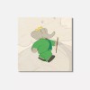 Unbranded Babar Cartoon 4'' X 4'' Square Wooden Coaster