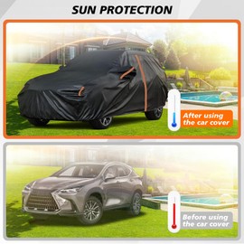 Car Cover Waterproof All Weather for Lexus NX 2015-2025, Heavy Duty Outdoor Car Cover Sun UV Dust Protection,SUV Car Covers with Door Zipper/Reflective Strip/Mirror Pockets/Windproof Bands-183x73x65in