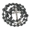 Nazareth Store Black Agate Beads Rosary Necklace Matte Natural Beaded