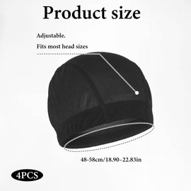 4pcs Wig Grip Cap, Satin Lined Wig Cap