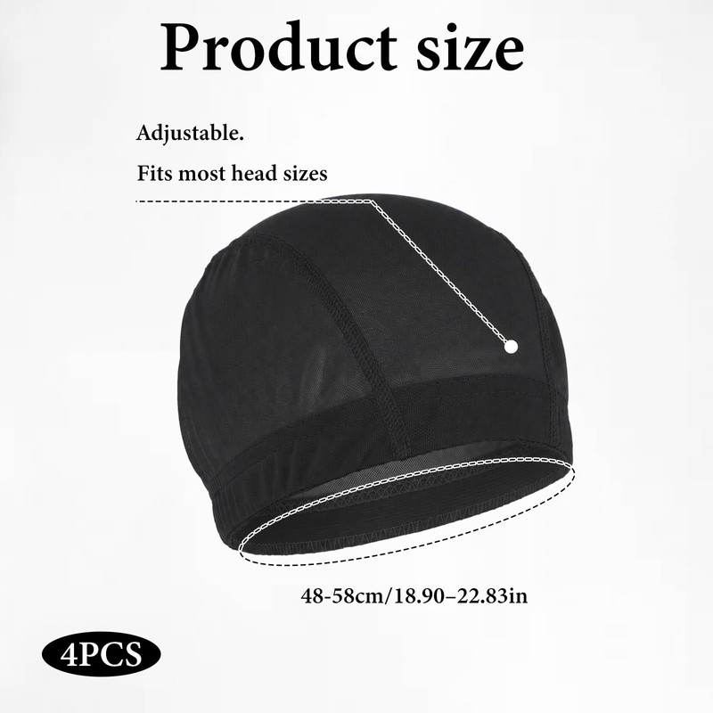 4pcs Wig Grip Cap, Satin Lined Wig Cap
