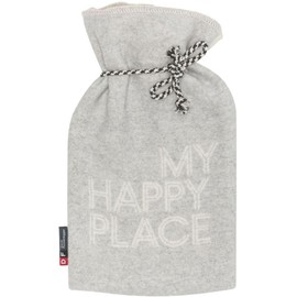 David Fussenegger Hot Water Bottle 'My Happy Place' 2L 21 x 38 cm Felt Light Grey