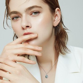 PROESS Celtic Knot Moss Agate Necklace S925 Sterling Silver Celtic Pendant Moss Agate Necklace Jewelry Gifts for Women Girls