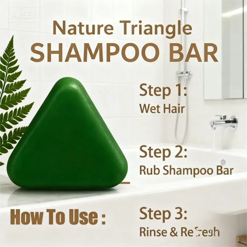 2 Pcs Nature Triangle Shampoo Bar, Triangle Shampoo