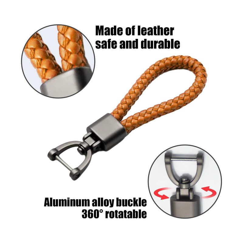 COACOM 2 Pieces Leather Keychains with 1 Screwdriver, 4 Pieces