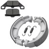 Caltric Front Brake Pads And Rear Brake Shoes for Kawasaki