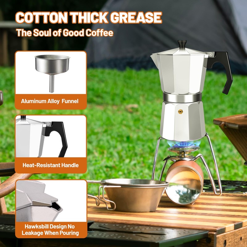 DITOSH 14 Cup Aluminum Espresso Stovetop Moka Pot Express Coffee