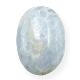 GEMSCITE Wholesalegemshop Blue Celestite Gemstone Carved Palm Stone/Pocket Palm Stone/Reiki Healing & Crystal Grid for Natural Body Chakra Balancing