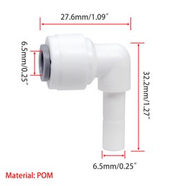 Qrity Pushfit Connector, Pushfit Straight Connector for Water Pipe, 1/4" Elbow Tube Quick Connector + 1/4" Y Quick Connect Adapter, One Each