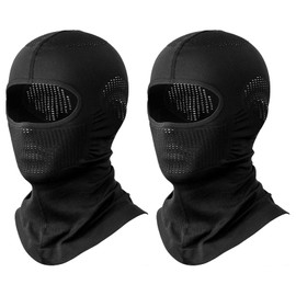 SEFIRST 2 Stück Sturmhaube Vollgesichtsmaske Balaclava Black Helm Liner für Motorrad Radfahren Ski Maske für Männer Frauen Atmungsaktiv, Sturmhaube Motorrad Sommer Winter für Skifahren Snowboarde
