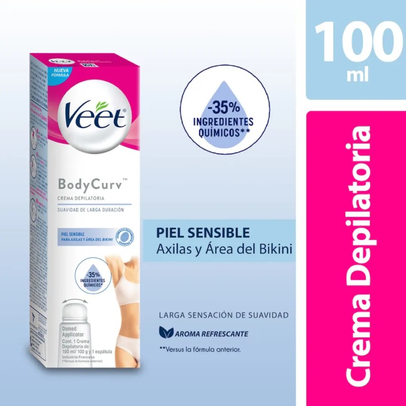 Veet Bodycurv Crema Depila Áxilas Y Bikini Piel Sens 100ml