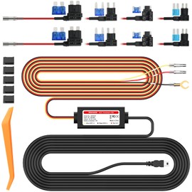 PRUVEEO PRUVEEO Smart Acc Hardwire Kit for Dash Cam, Enables Parking Mode Monitor, Converts 12V-30V to 5V/3A, Low Voltage Protection, LED Indicator, Applicable to D90-4CH…