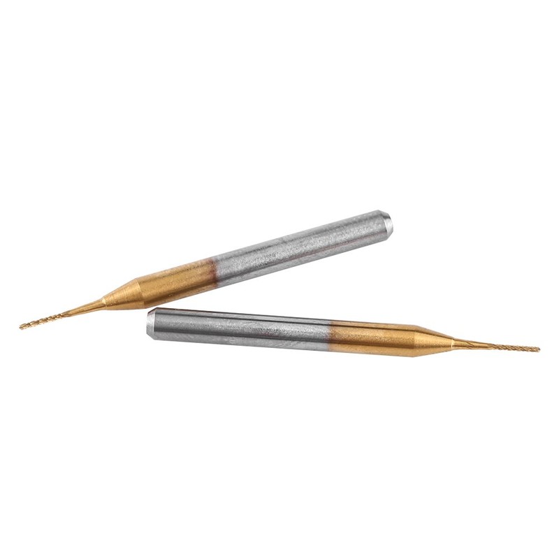 10pcs 3.175mm Shank Titanium Coating Tungsten Carbide End Mill Engraving