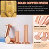 Tanstic 270Pcs Flat Head Copper Solid Rivets, M2x4/6/8, M2.5x5/8/10, M3x4/6/10