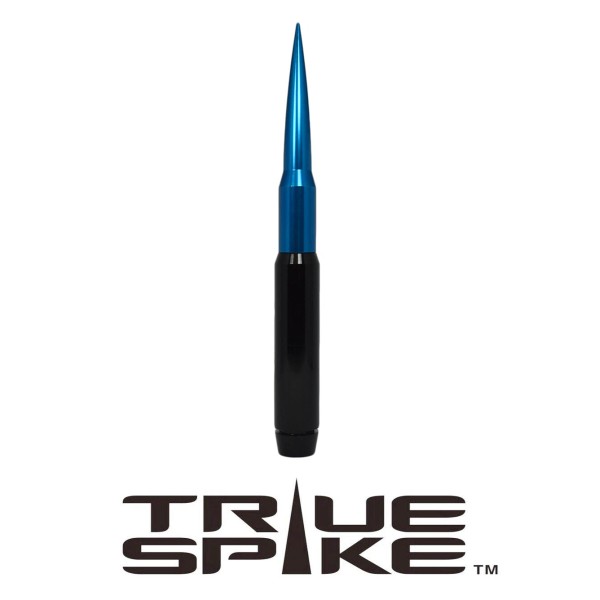 TRUE SPIKE 9" FAT BULLET SPIKED ANTENNA BLACK BLUE FOR