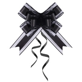 Lystaii 10 PCS Large Pull Bows Wrapping Ribbon Pull Bows Gift Bows for Birthday Presents Wedding Gift Baskets Presents Package Bow (Black)