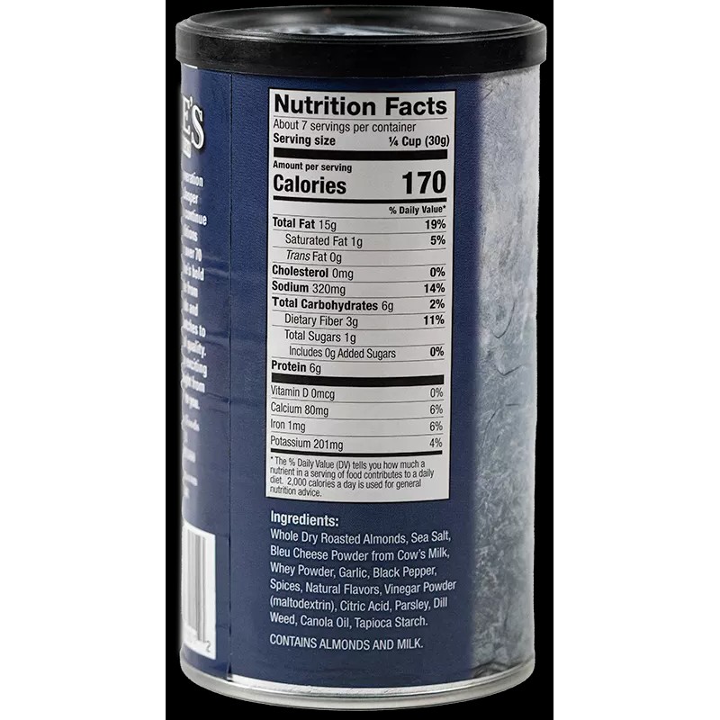 Jake`s Nut Roasters Jake's Bleu Cheese Cracked Pepper Almonds Can