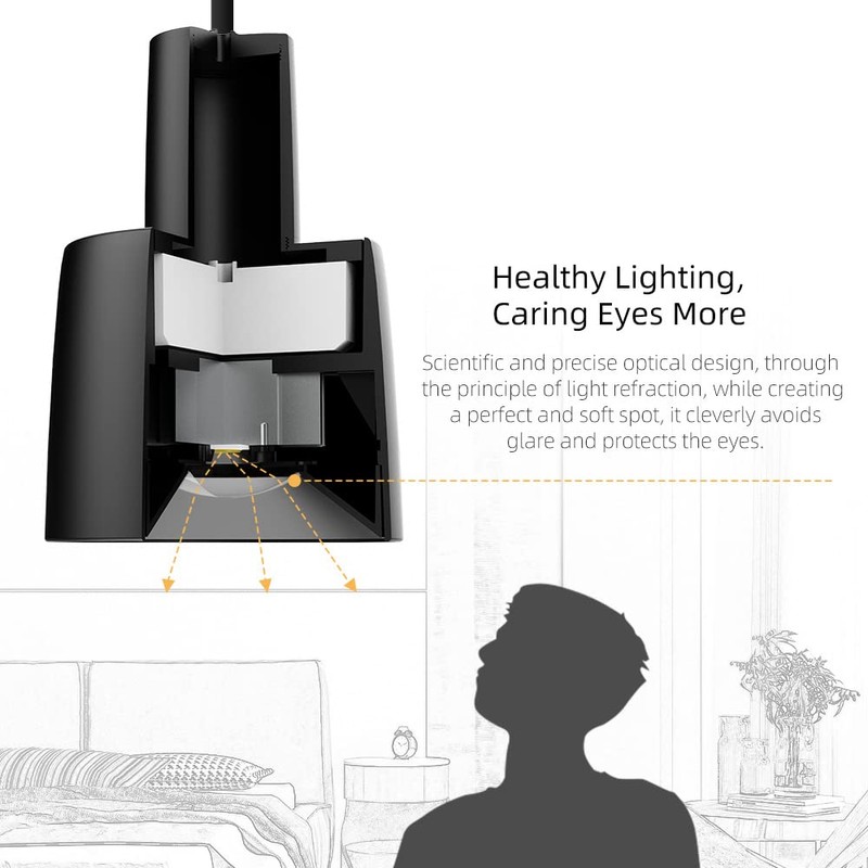 Aisilan LED Black Pendant Light, Minimalist Modern Hanging Lights, 9W