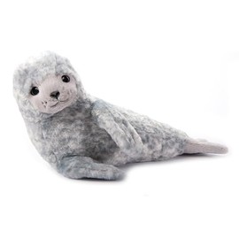 The Petting Zoo Harbor Seal Stuffed Animal Plushie, Gifts for Kids, Earth Keeperz Sealife Animals, Zoologee Grey Harbor Seal Plush Toy, 13 inches