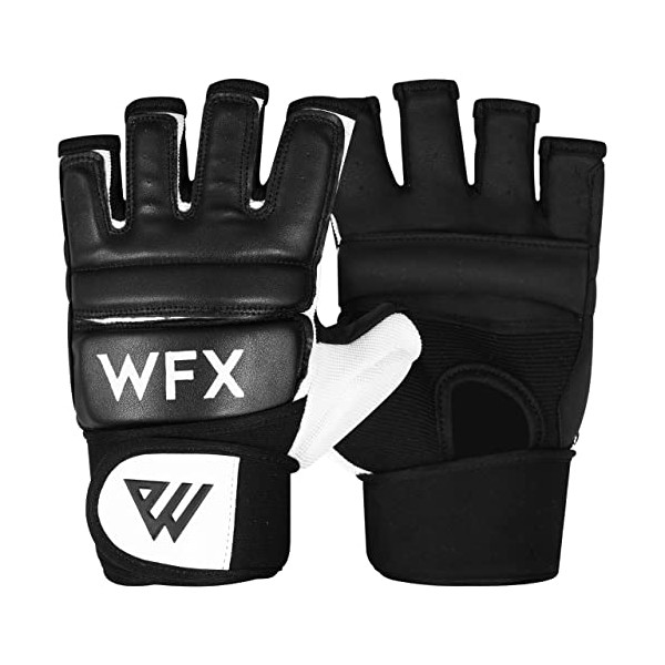 WFX Punch Bag Boxing Gloves Karate Mitts MMA Body Combat Taekwondo Training Martial Art Fighting Grappling Muay Thai (M, Black)