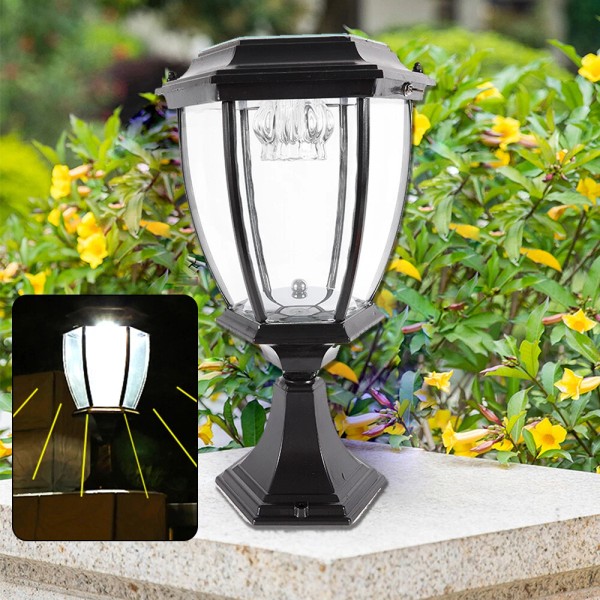 Outdoor Solar Powered LED Light Pillar Light Post Lamp Garden