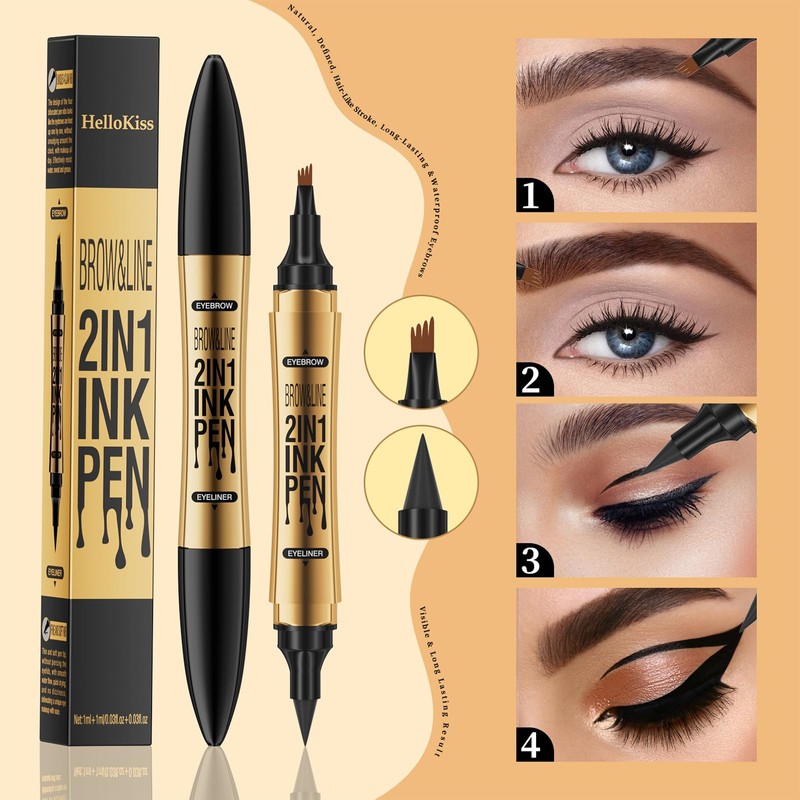 Eyebrow Pencil Eyeliner 2 in 1 - Natural, Long-Lasting Eyebrow